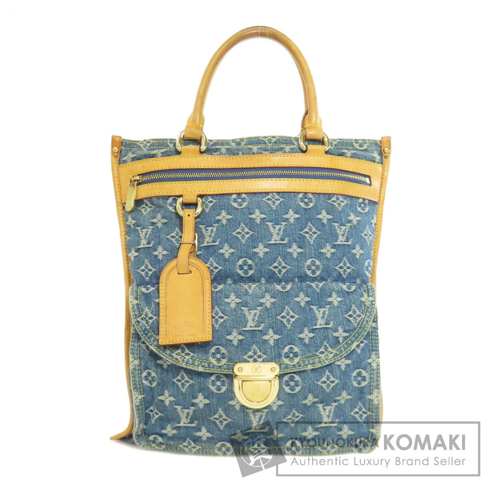 Louis Vuitton Flat Shopper Handbag Monogram Denim